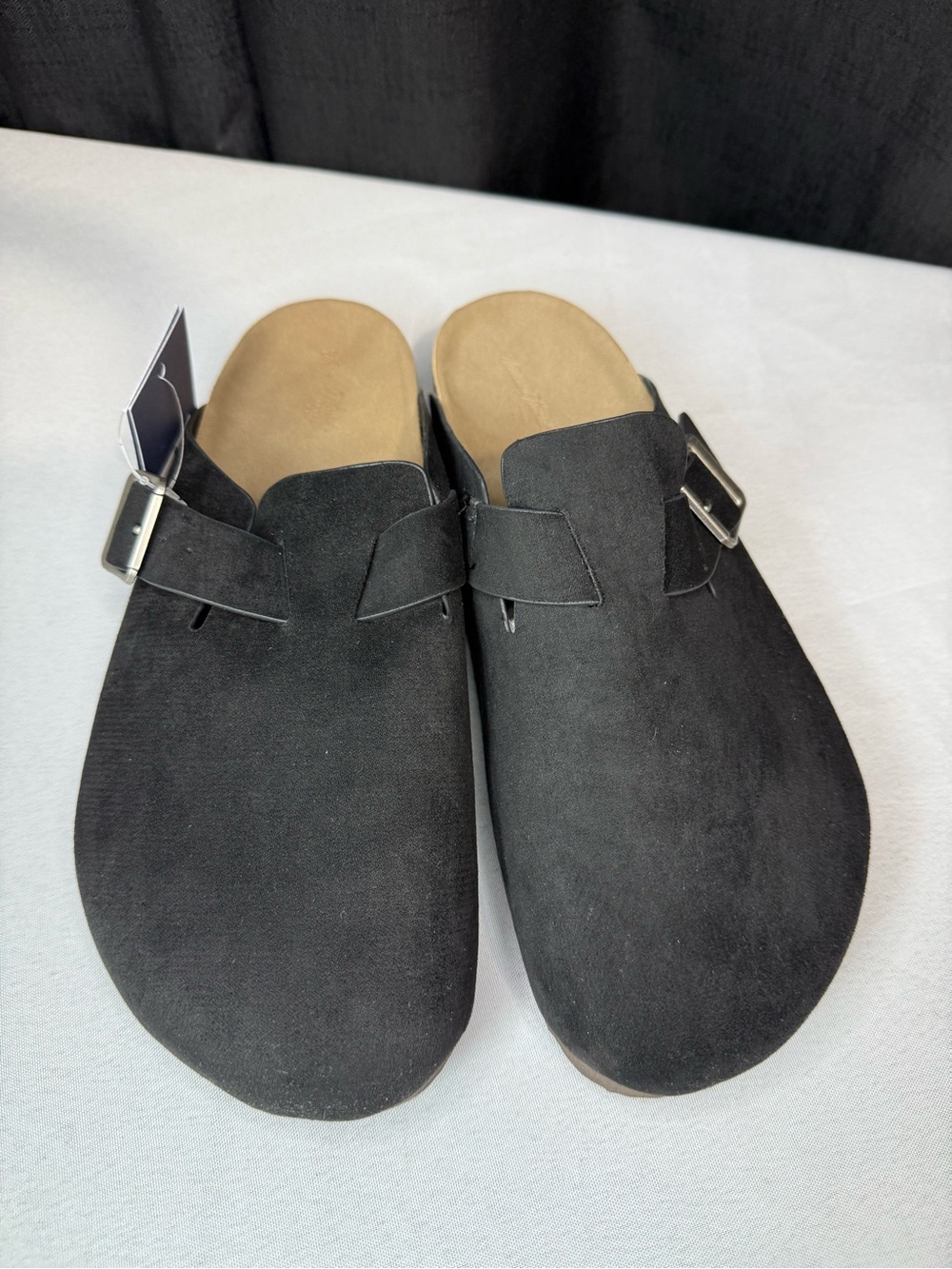 Universal Thread Black Suede Slip-On Buckle Mules Size 9 NWT